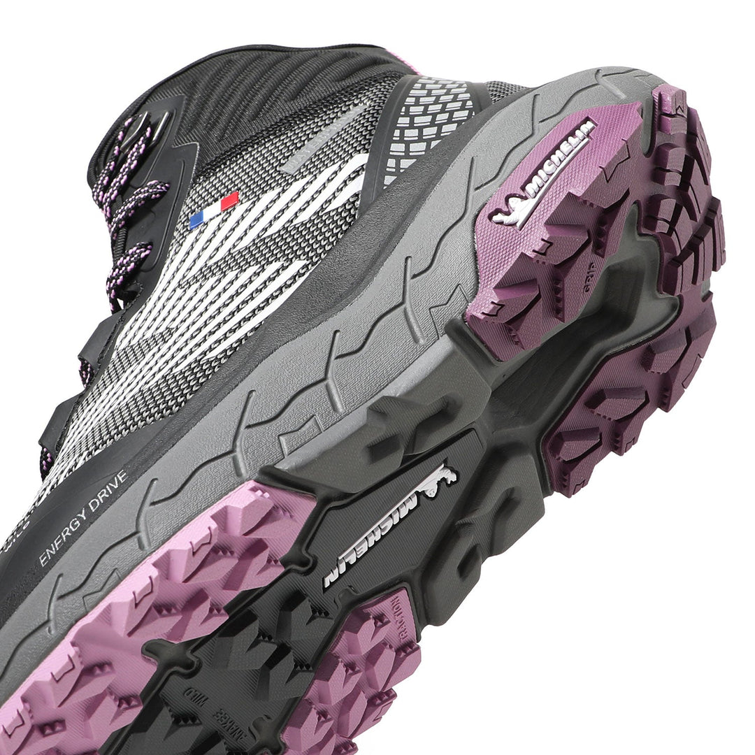 Botín Impermeable Caña Alta Mujer Negro Rosa Michelin Aw06