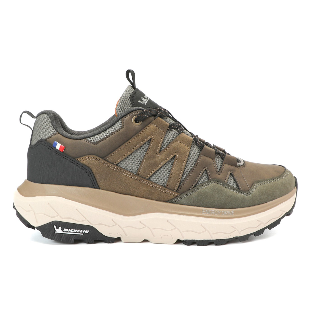 Zapatilla Trail Running Hombre Color Khaki y Café Michelin AW10