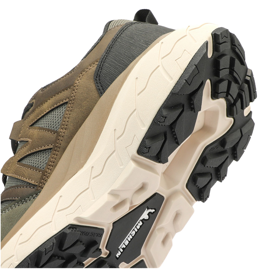 Zapatilla Trail Running Hombre Color Khaki y Café Michelin AW10